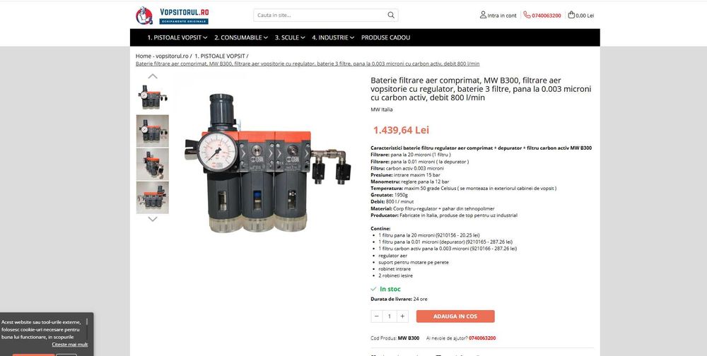 Statie filtrare aer comprimat