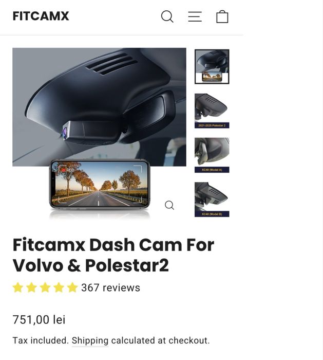 Camera dedicata volvo xc90