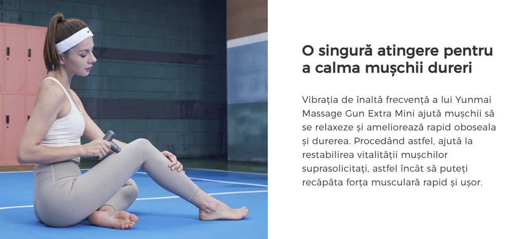 Pistol de masaj Extra Mini, XIAOMI Yunmai, aluminiu ROZ pal, nou