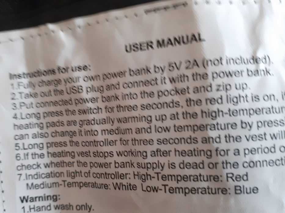 Мъжки термоелек.Размер 6XL.Вградено устройство топлина с USB. Упътван