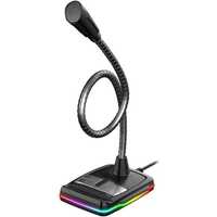 Microfon Gaming Varr VGMD1, Iluminare RGB, USB, Negru, PC, laptop