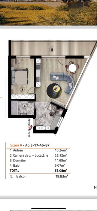 AP Finisat cart Gheorgheni langa Parc2 Camere 80 M terasa vedere parc