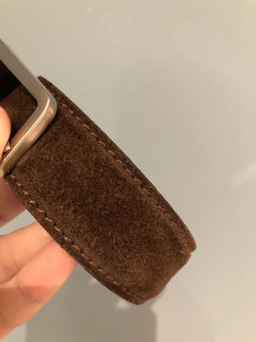 Кожен колан от естествен велур