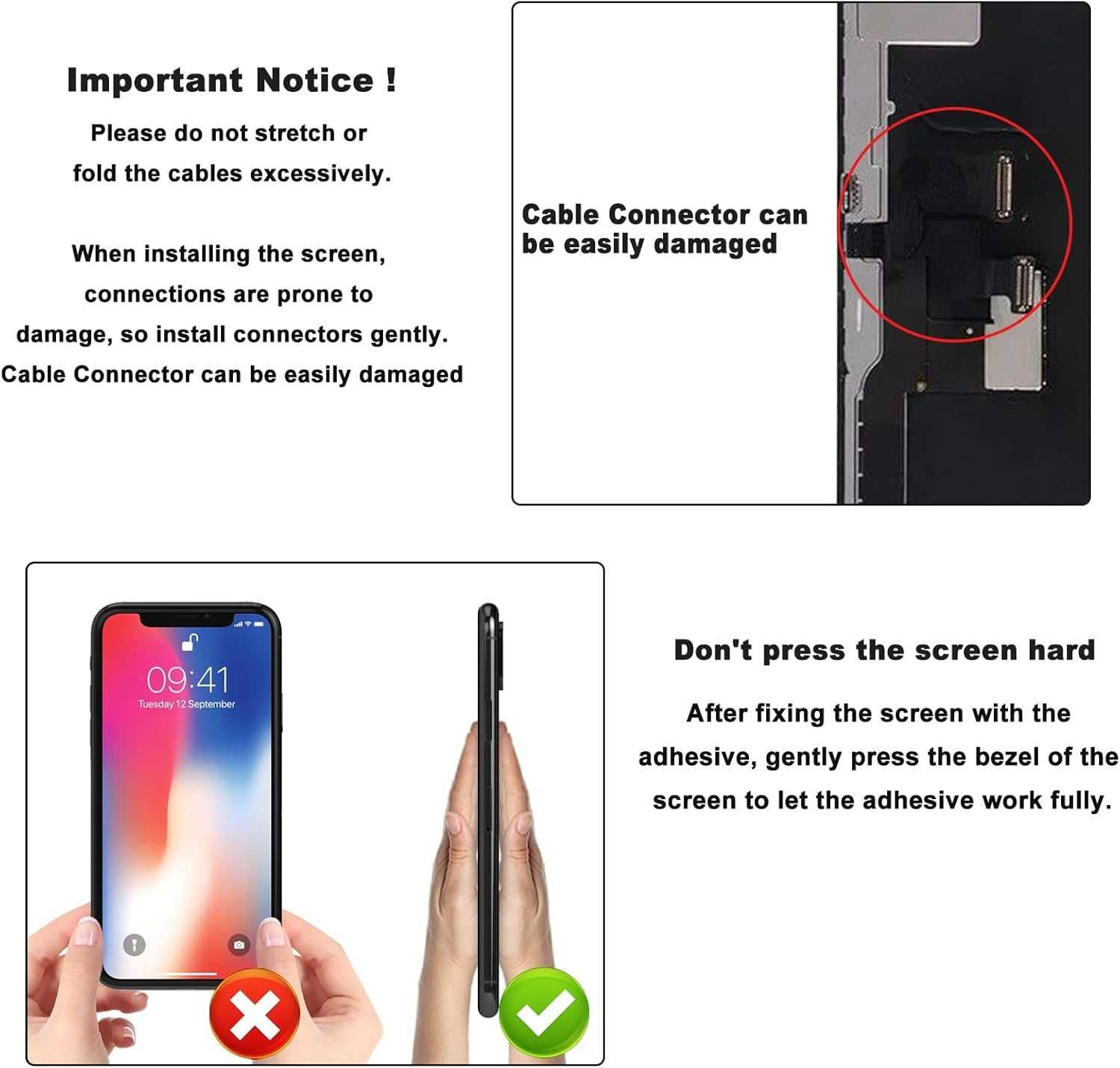 NB+ екран за iPhone X резервен LCD екран 5.8'' тъчскрийн дигитайзер