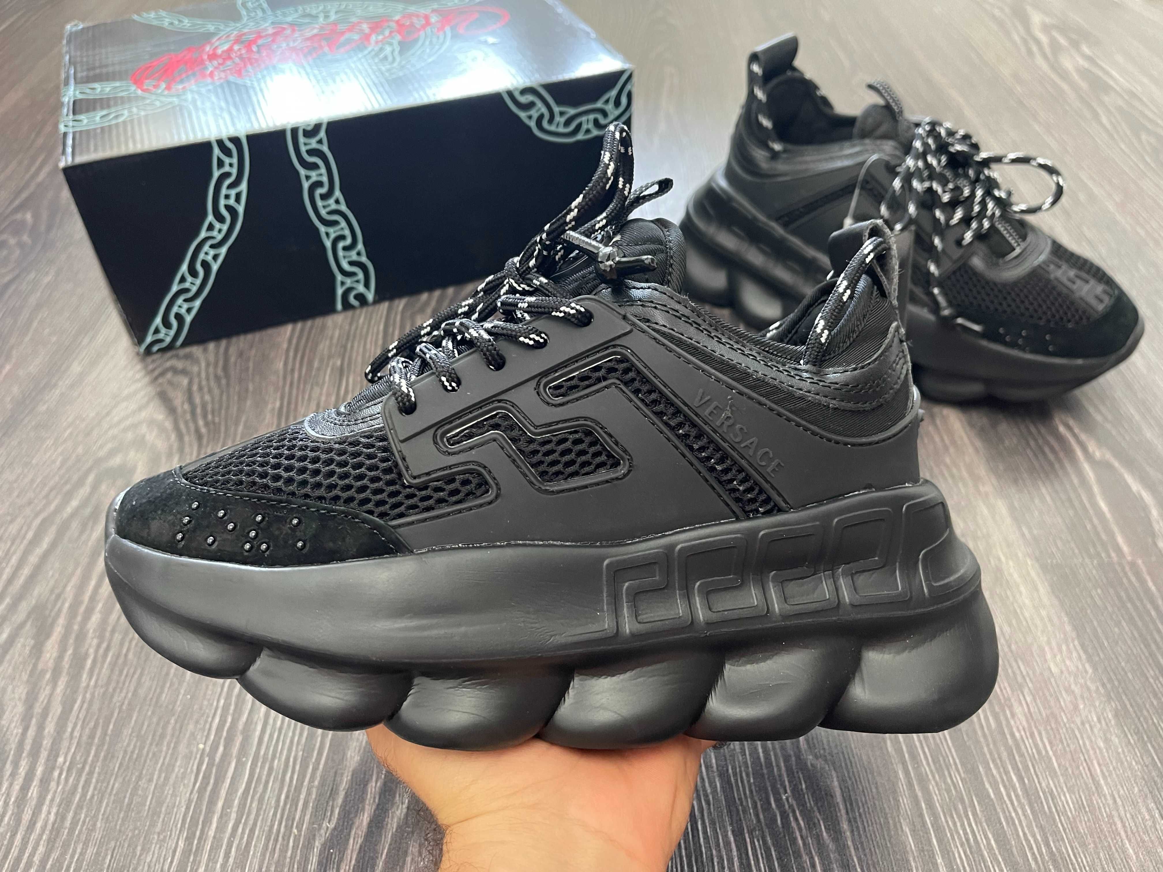 Adidasi VERSACE Chain Reaction l Produs NOU Premium din Piele la Cutie