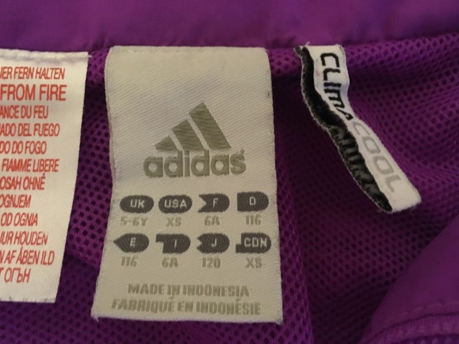 Geaca Adidas Climacool 116 fete 5-6 ani Mov/Alb