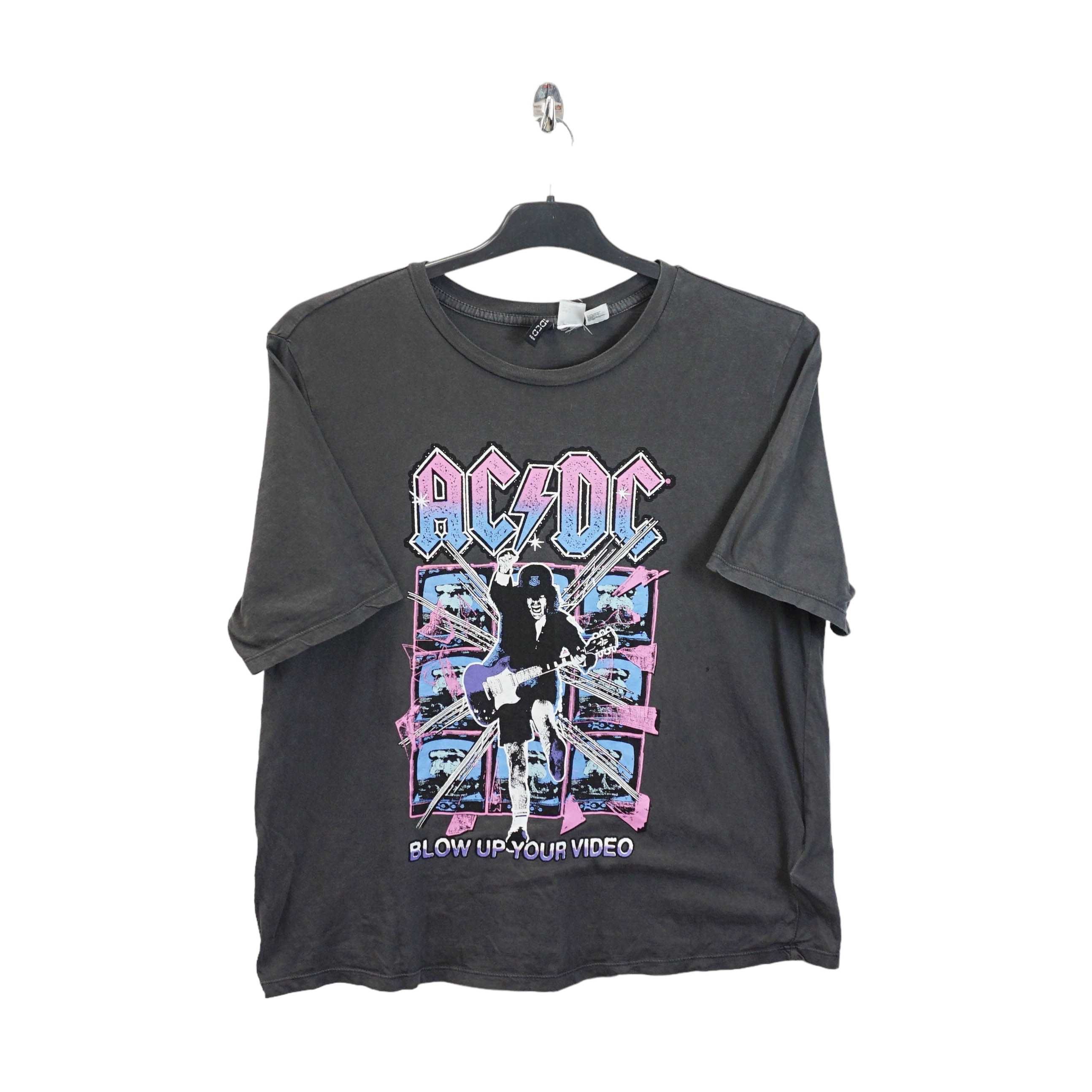 Разпродажба - H&M X AC/DC дамска тениска с графика - М