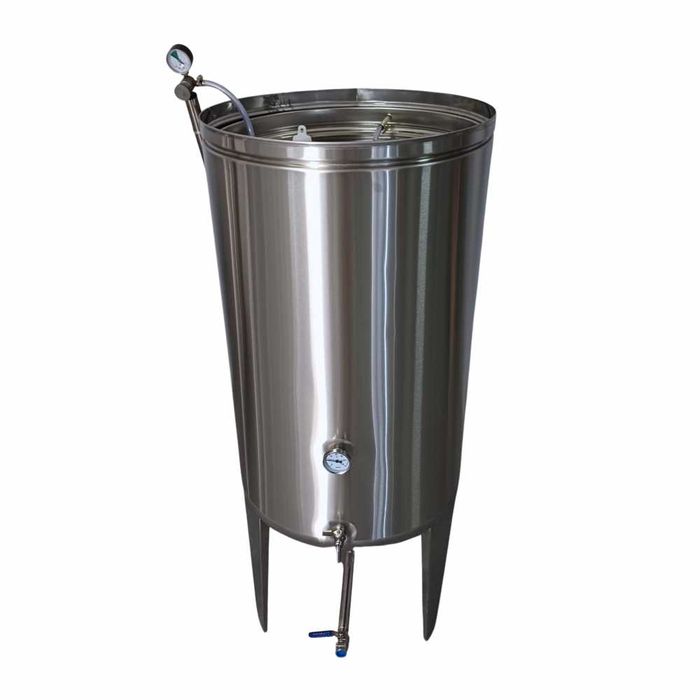 Fermentator Butoi inox cu capac flotant 335 litri, cu fund conic