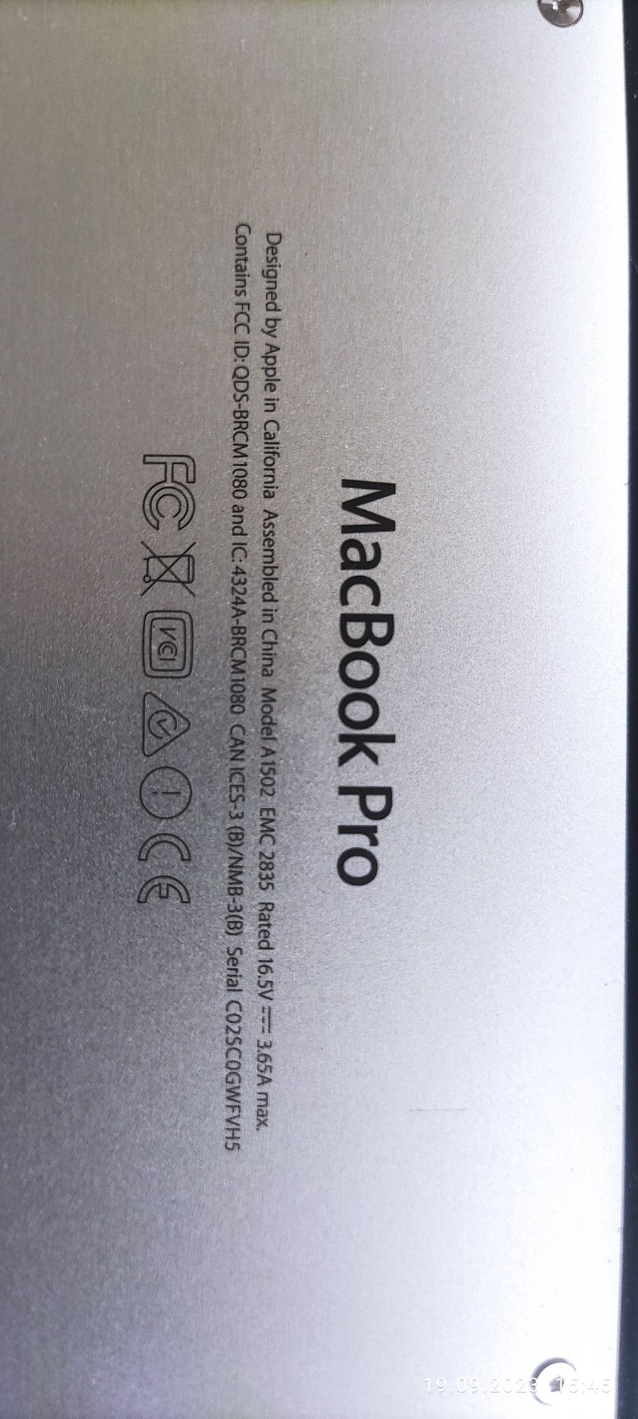 MacBook PRO.  Модель А1502