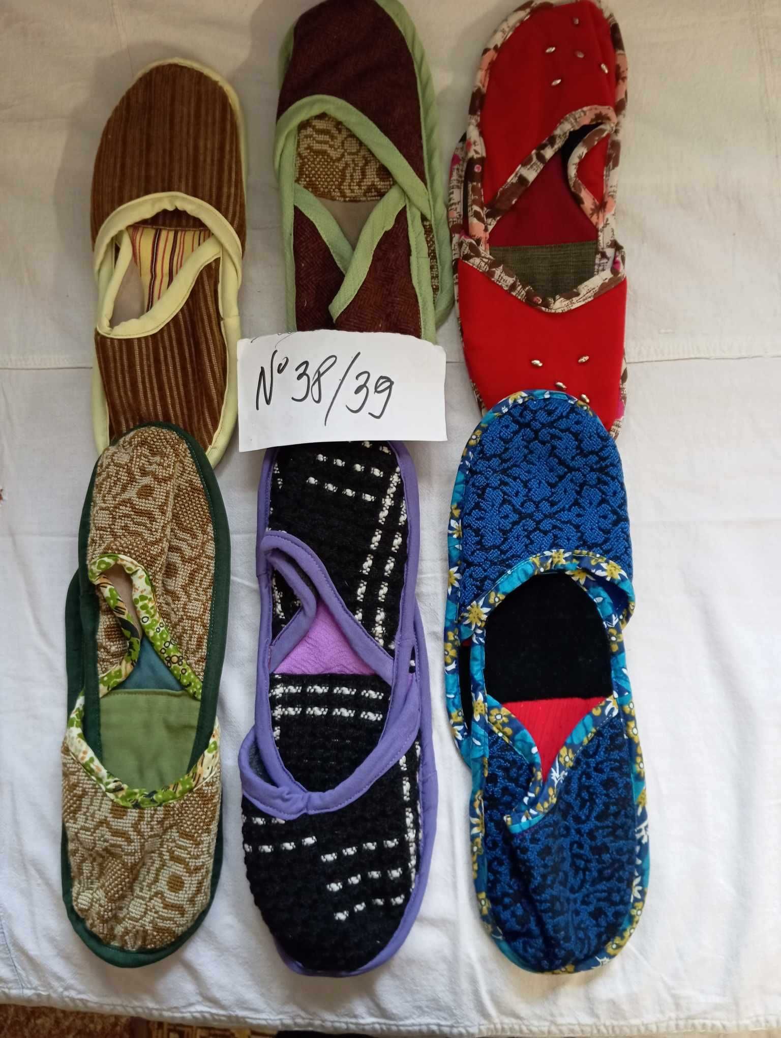 Домашни чехли ръчно изработени, плетени вълнени чорапи