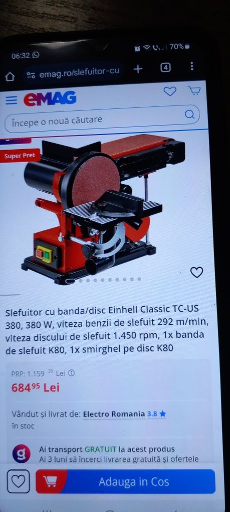 Slefuitor cu banda Einhell
