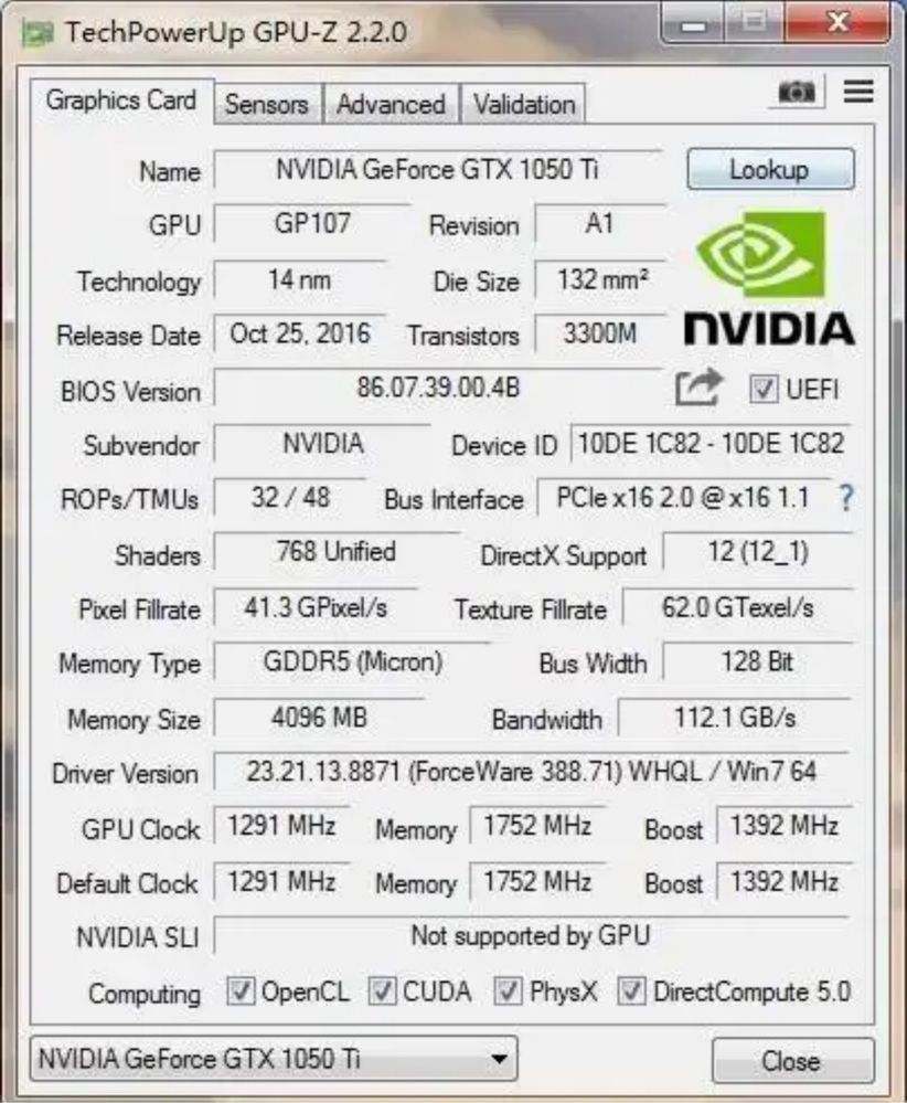 GXT 1050Ti 4Gb videokarta