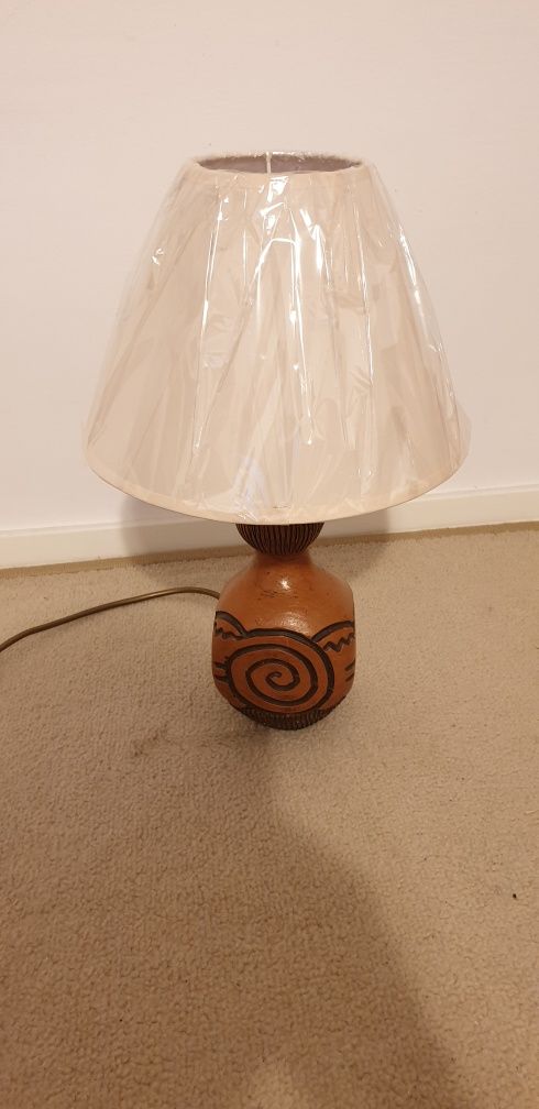 Lampa veioza vintage de colectie din ceramica hand made Franța 1970