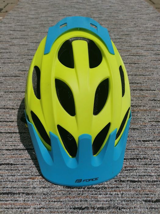 Casca Bicicleta FORCE Raptor MTB Fluo/Albastru S-M 54-58 cm