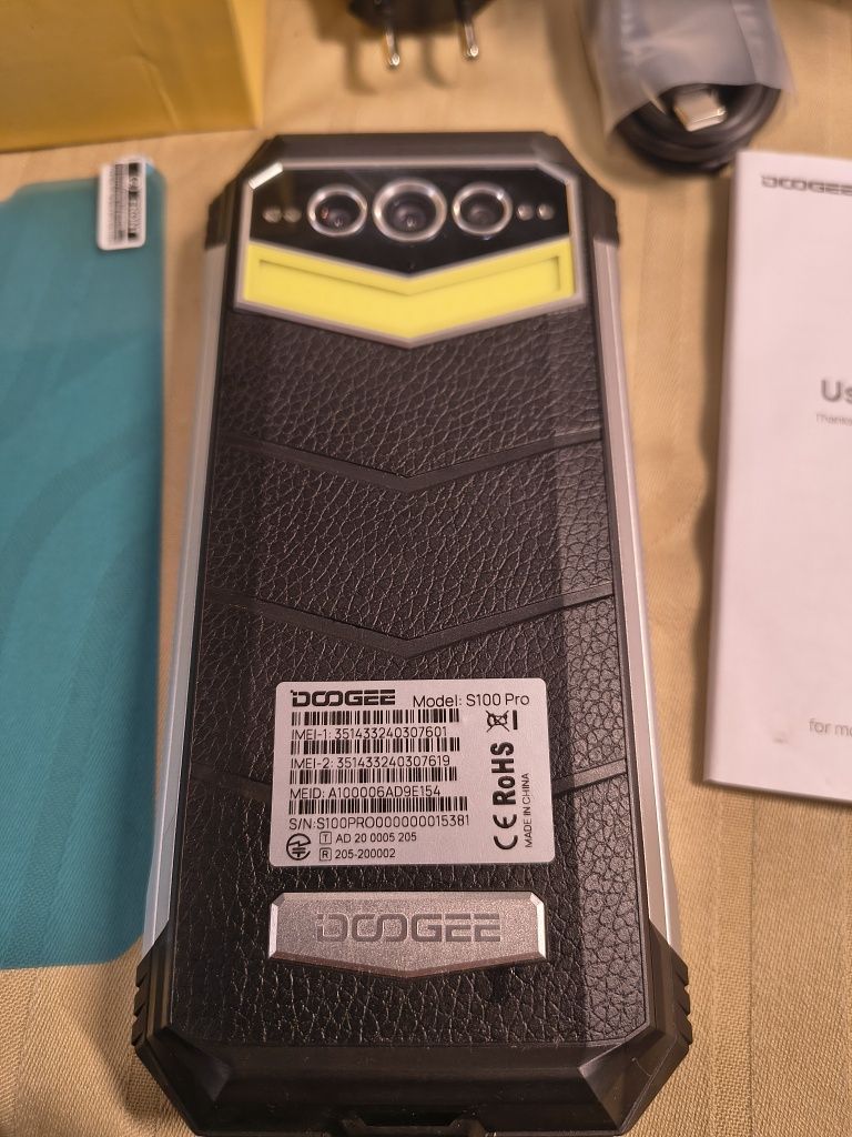 DOOGEE S100 Pro здрав телефон с нощно виждане, голяма батерия 22000mAh