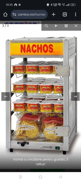 Vând aparat/vitrina profesionala Nachos