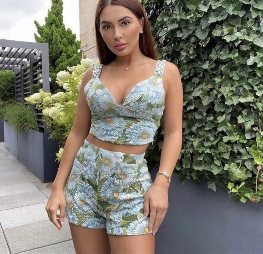 Zara флорален комплект