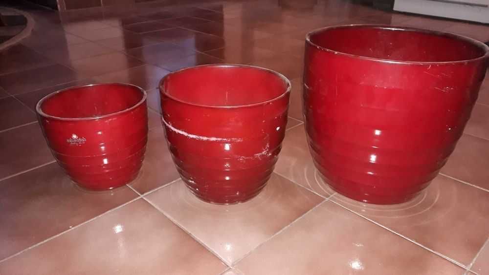 Кашпи керамични 3 броя комплект