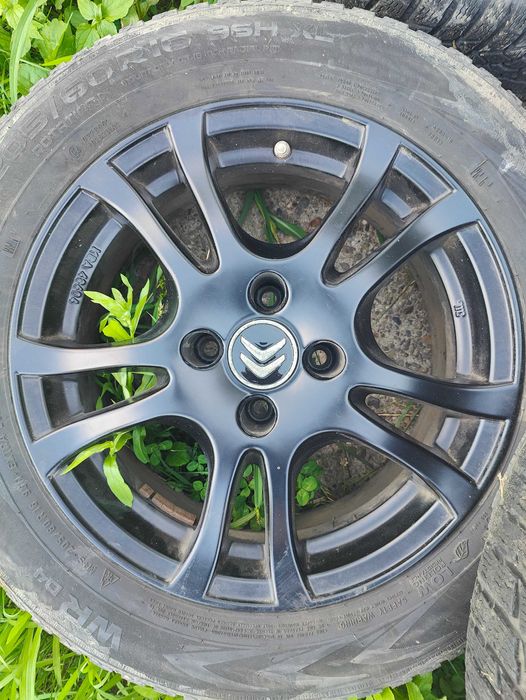 Roți cauciucuri iarnă 205/60/R16+Jante Anzio black, 4x108, J6,5, ET20