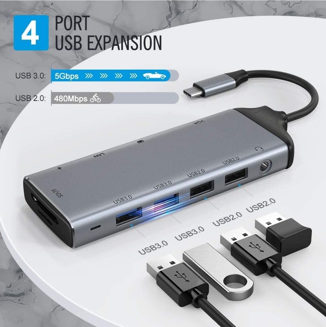 Usb c hub 11 in 1. Adaptor MacBook