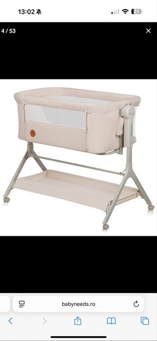 Patut co-sleeper, Lionelo, Leonie Plus, Pliabil, Cu sistem de leganare