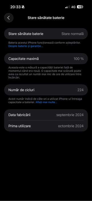 Iphone 16 pro max 256 GB baterie 100%