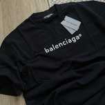 Tricou Balenciaga Negru Oversize Logo Imprimat