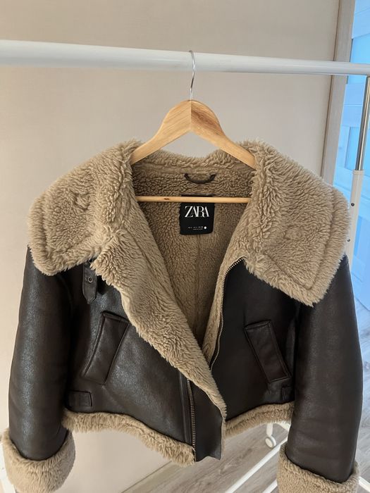 Укороченная дубленка zara