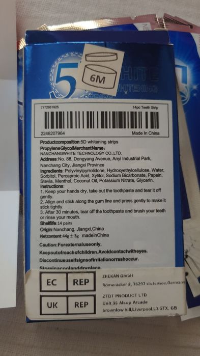 Pachet 14 strips albire dinti, pasta dinti