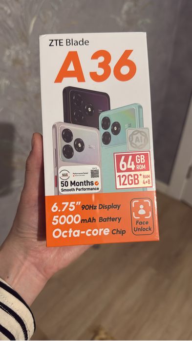 Продам телефон новый  zte a36