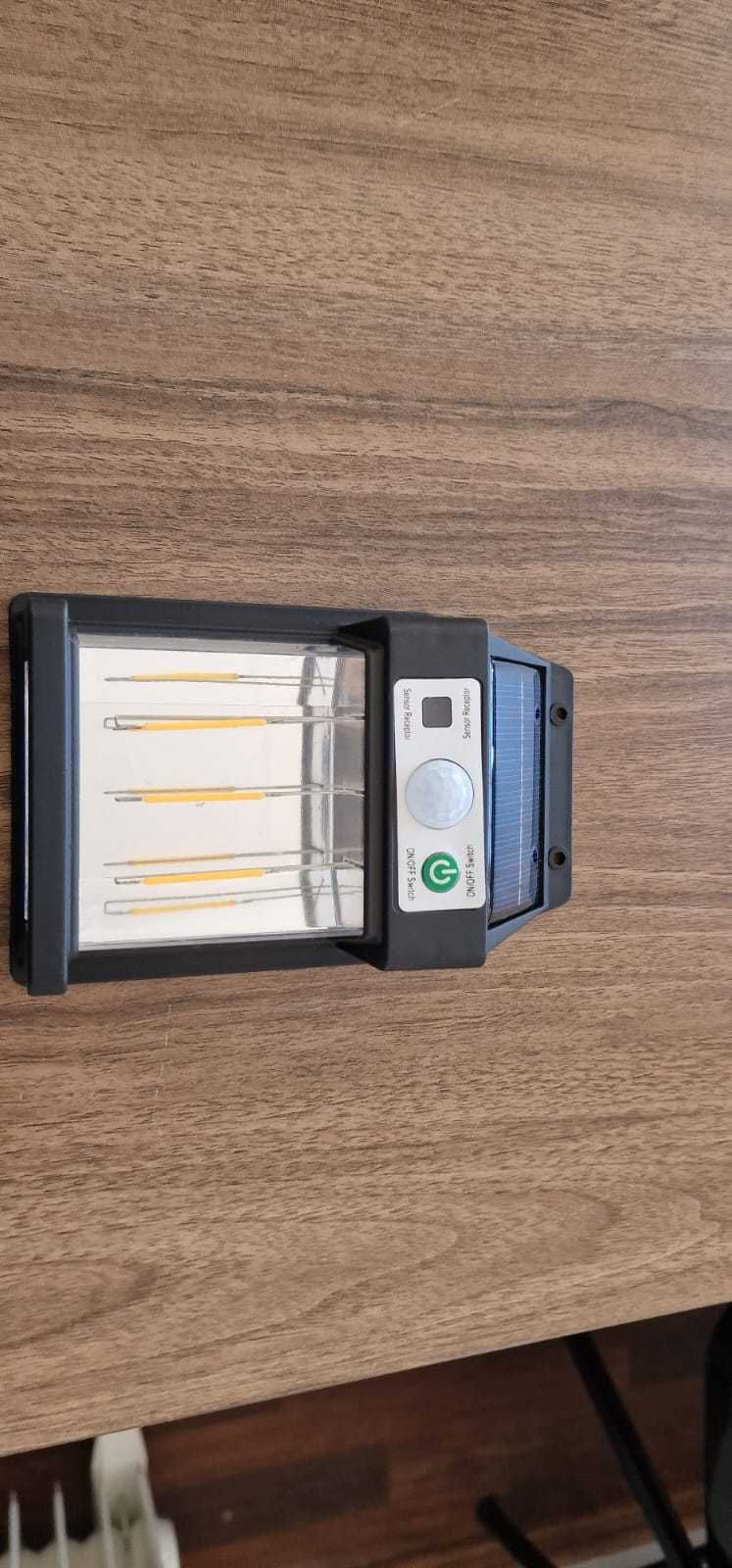 Lampa led solara cu senzor tip felinar lumina calda decorativa 3W