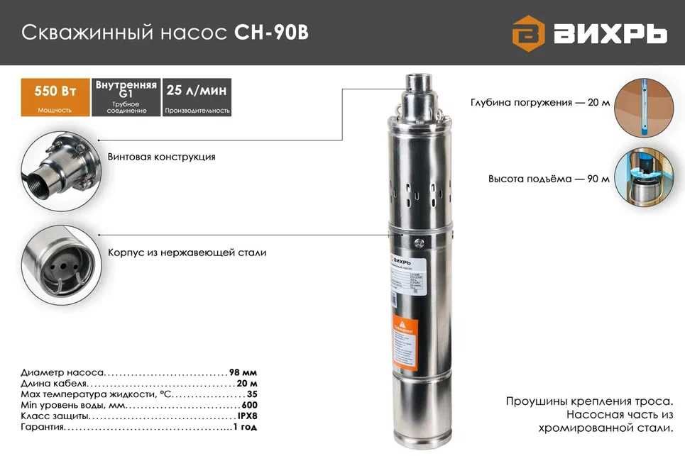 Скважинный насос СН-90В Вихрь