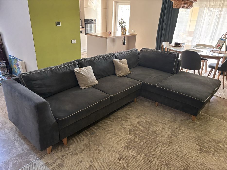 Canapea extensibila cu lada depozitare