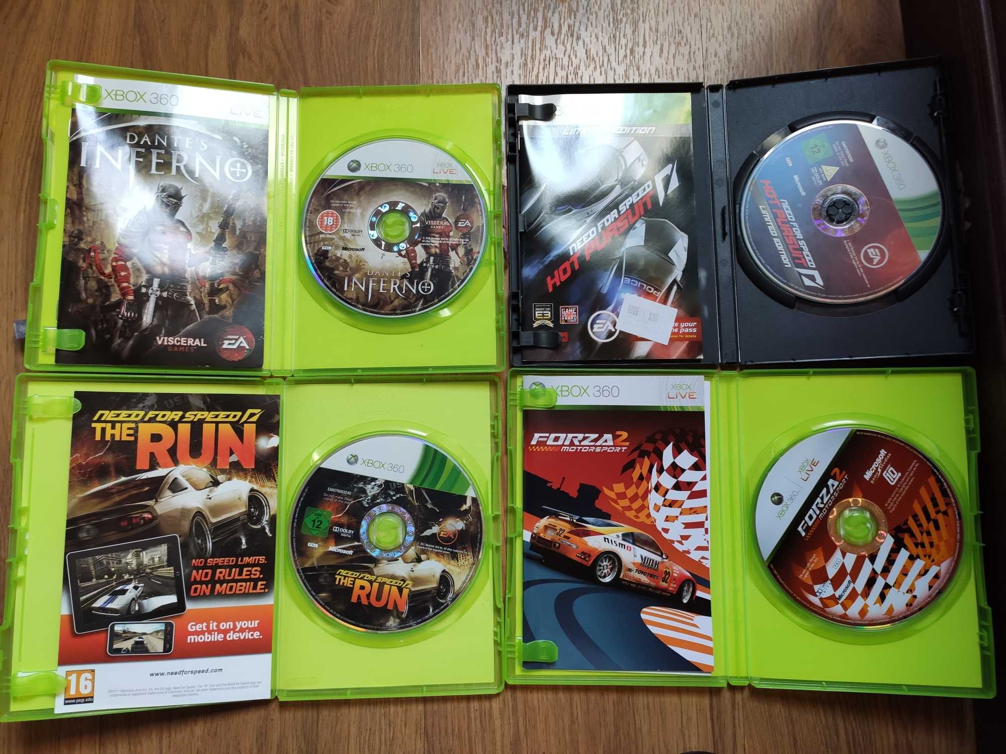 Оригинална конзола Xbox 360 със 4 игри и 2 джойстика + кабели
