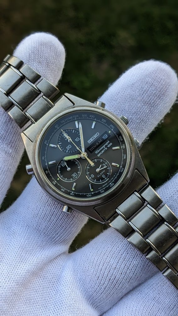 Seiko 7T32-F069 Titanium Sports 100 Chronograph Tachymeter