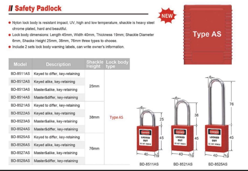 Продукция  Lockoutl-TAGOUT (LOTO).