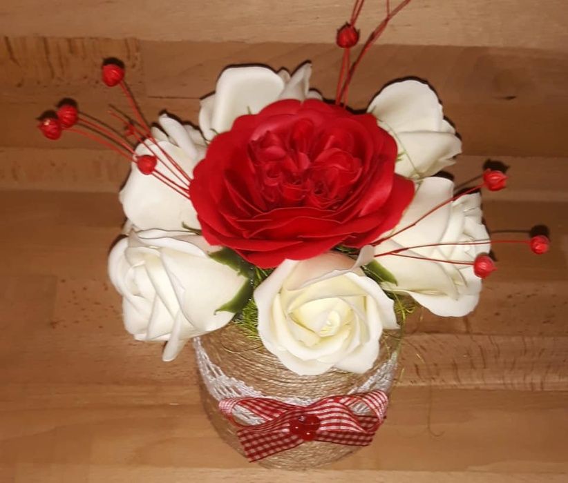 aranjament flori de sapun