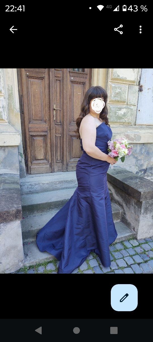 Rochie matase Carolina Herrera marimea 16 (purtata o singura data)