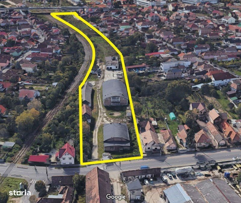 Teren intravilan 16.058 mp + 8 Spatii industriale/depozitare Sibiu