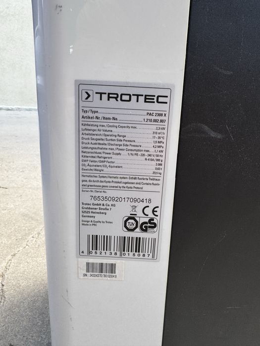 Aer conditionat portabil Trotec PAC 2300 X