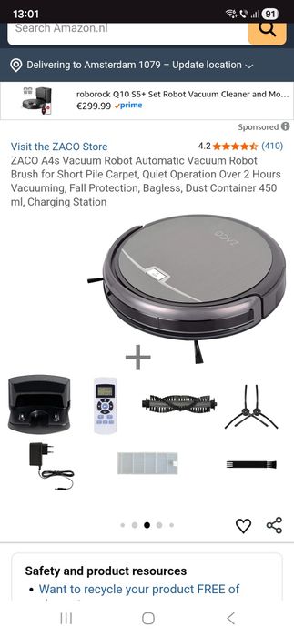 Robot aspirator ZACO A4s Titan Grey, nou, sigilat