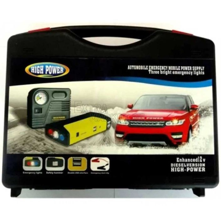 Стартерно устройство за коли Jump starter 1800mAh 2000A + компресор