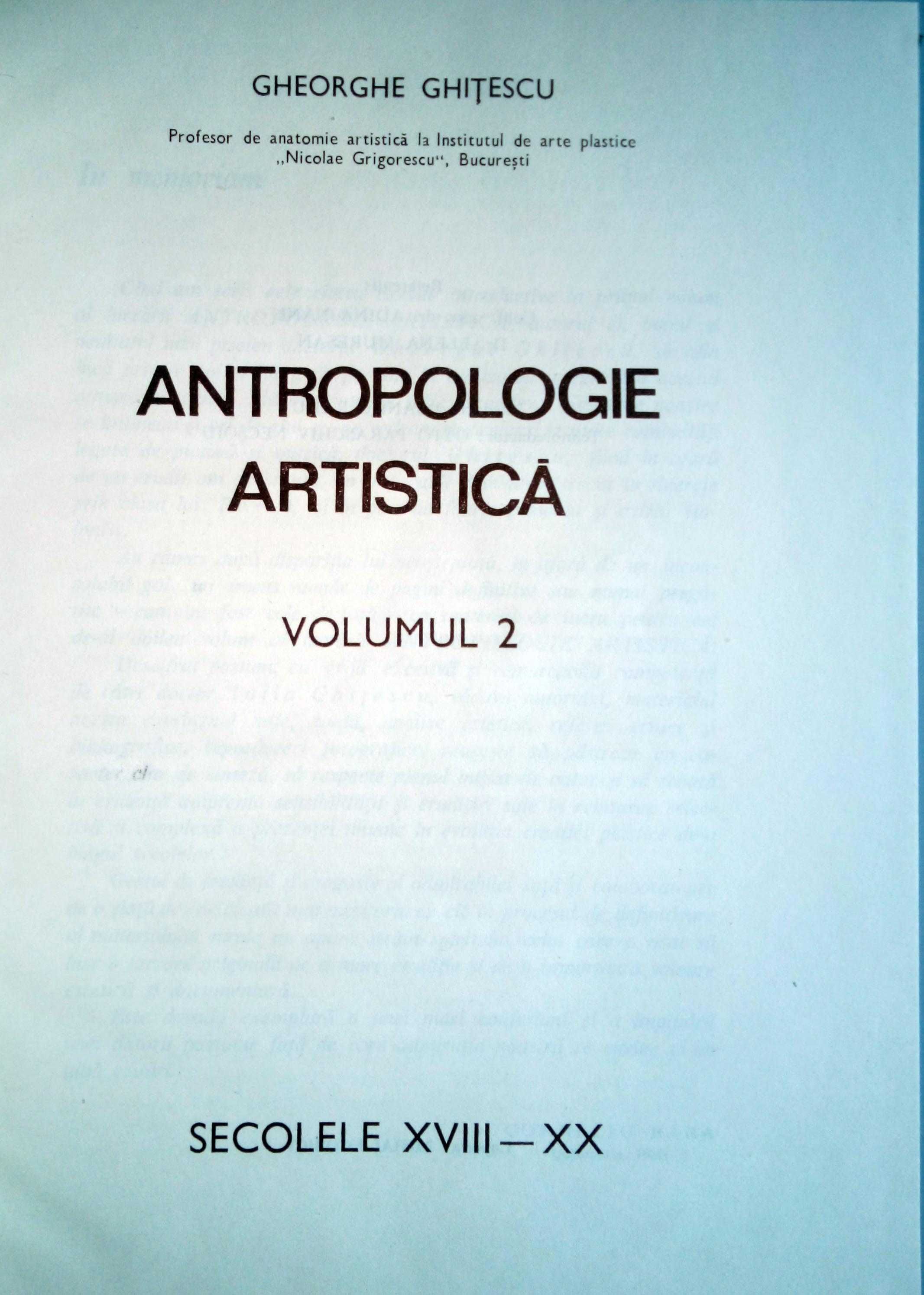 De vanzare tratate despre  antropologie artistica