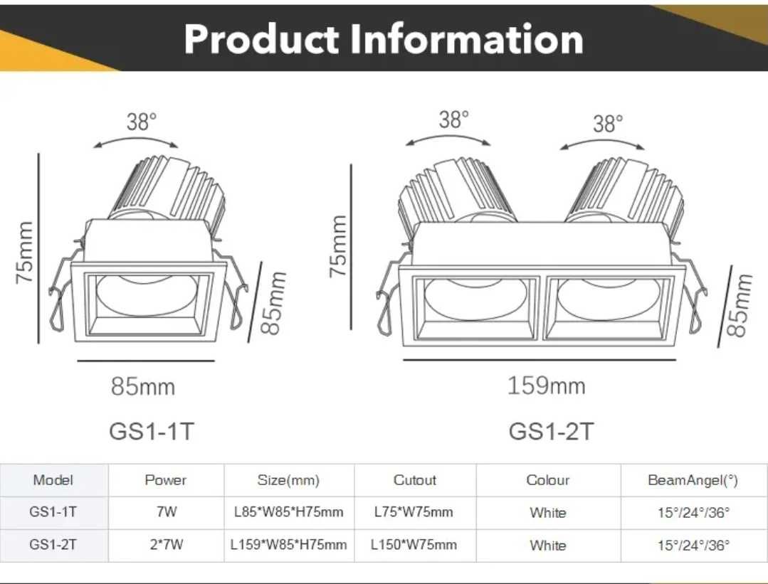 2х12W LED спот светлина - осветително тяло с висок лумен