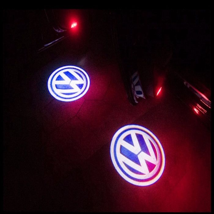 Set lampi dedicate logo Volkswagen pt portiere VW Passat B5, Touareg