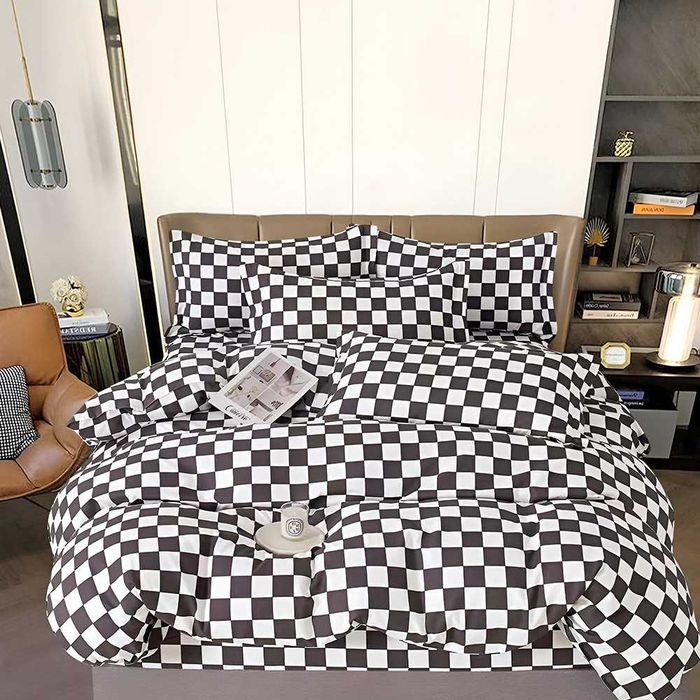 Двулицево спално бельо с ластик, 6 части