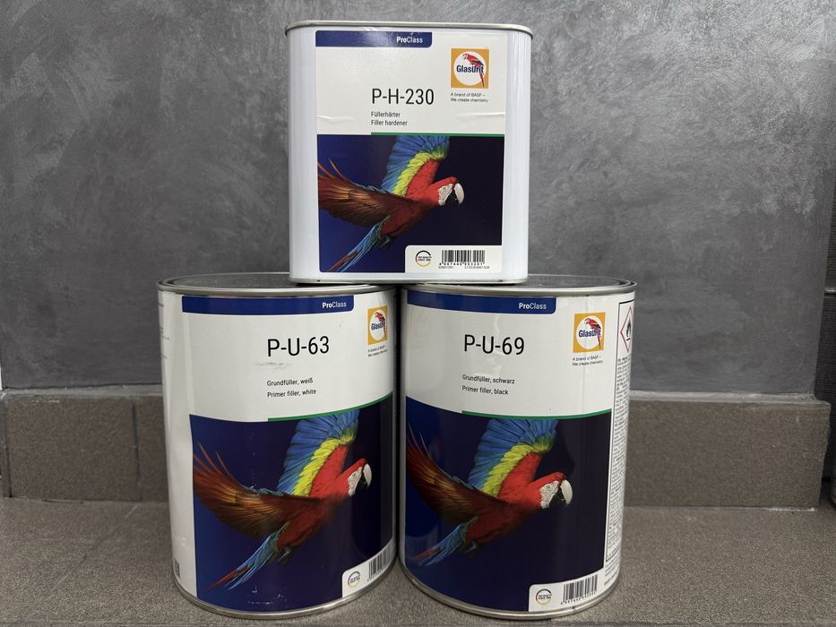 Set filler grund Glasurit 4 litri alb negru