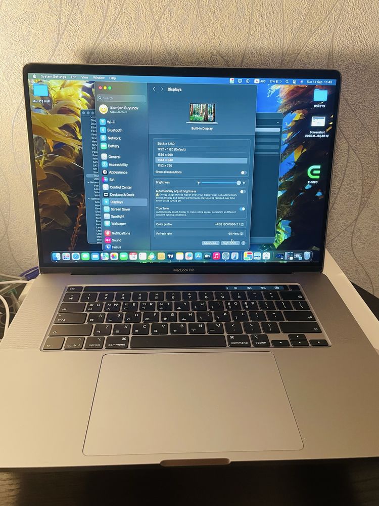 Macbook pro 2019 i9 16 inch  16gb/1 tb ideal hich qati alishmagan