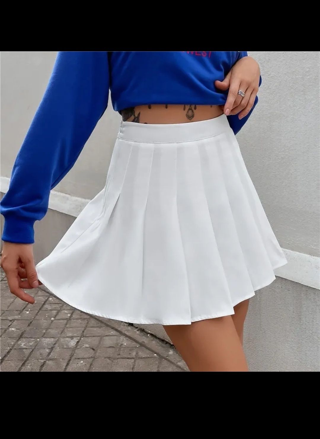 Пола/панталон - бяла/s. Уникална пола за лятото - плисирана