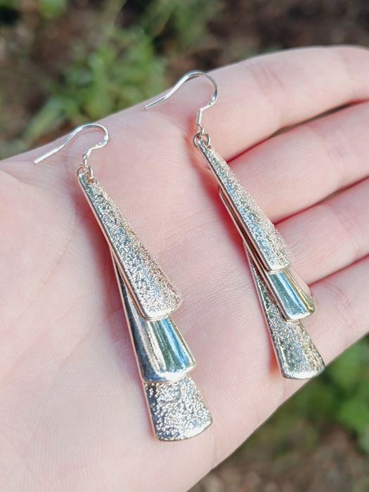 Vechi cercei placati cu argint, cu inchizatoare din argint de 925